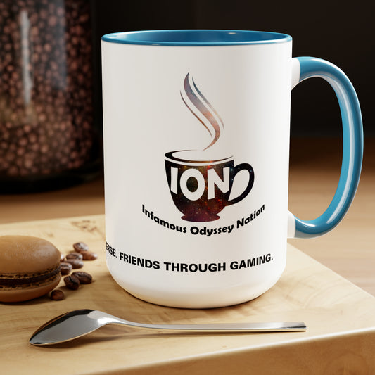ION Cafe Two-Tone Coffee Mugs, 15oz